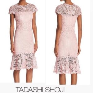 Tadashi Shoji floral lace light pink dress🌸💕